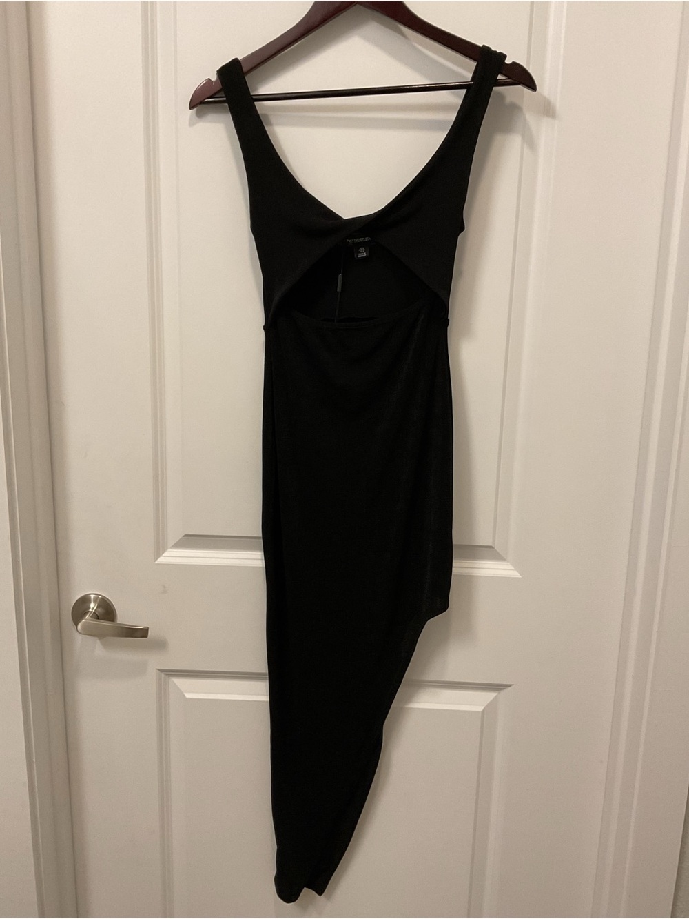 PrettyLittleThing Black Asymmetric Cutout Dress